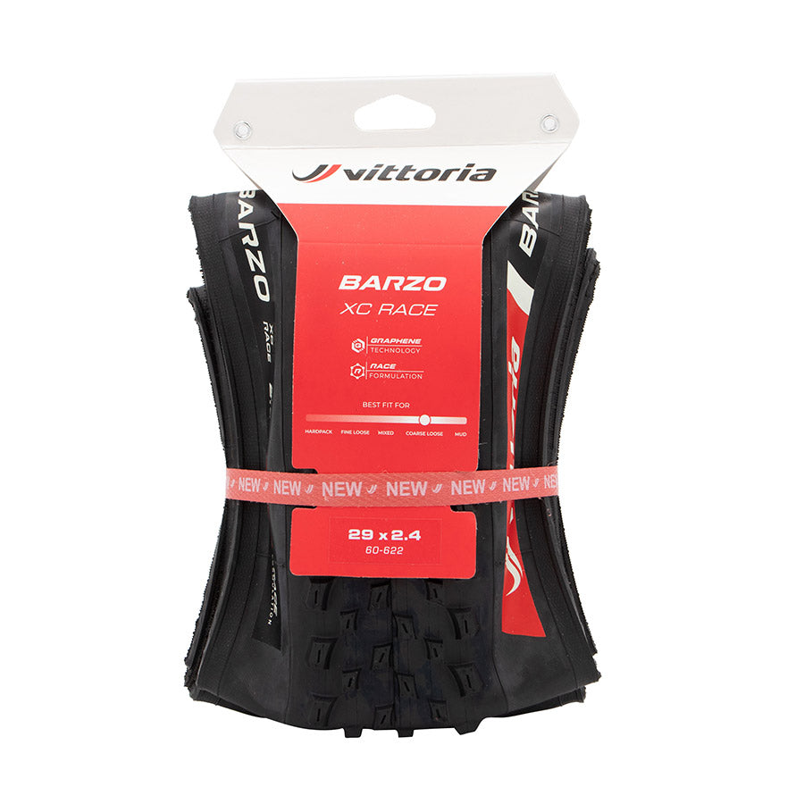 Vittoria Barzo XC Race Tire - 29 x 2.40 Tubeless Folding BLK Race Graphene + Silica