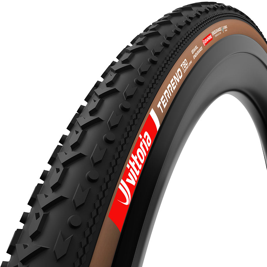 Vittoria Terreno T80 Coarse Loose Tire - 700 x 40 Tubeless Folding BLK/Brown Gravel Endurance Graphene G2.0