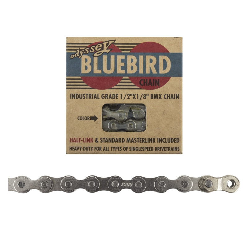 Odyssey Bluebird Chain - Single Speed 1/2" x 1/8" 112 Links Silver
