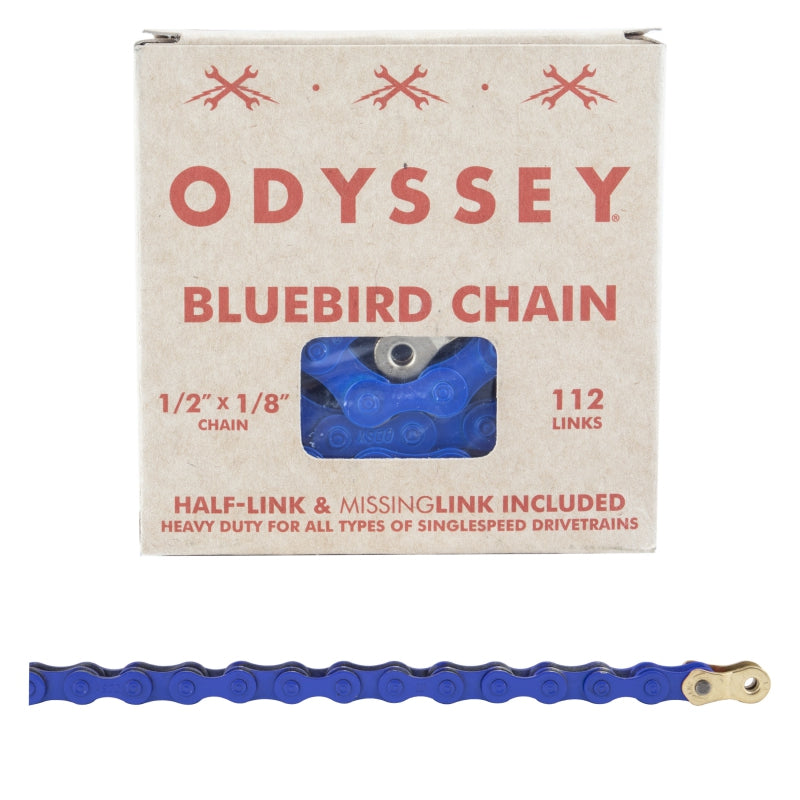 Odyssey Bluebird Chain - Single Speed 1/2" x 1/8" 112 Links Blue