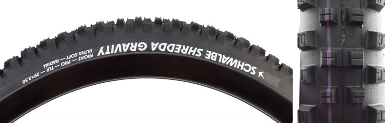 Schwalbe Shredda Front Tire - 29 x 2.50 Tubeless Folding BLK Evolution Line Gravity Pro Addix Ultra Soft Radial E-50