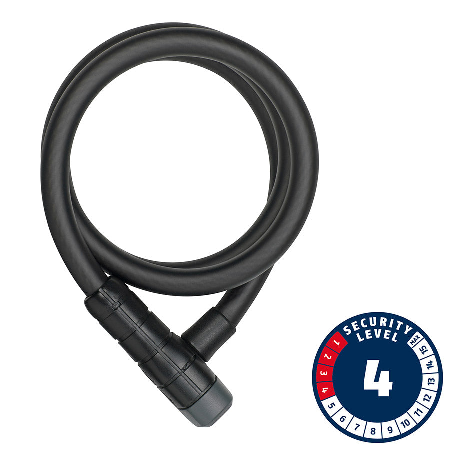 Abus Racer 6412K Cable Lock - Keyed 2.8 12mm With Bracket Black