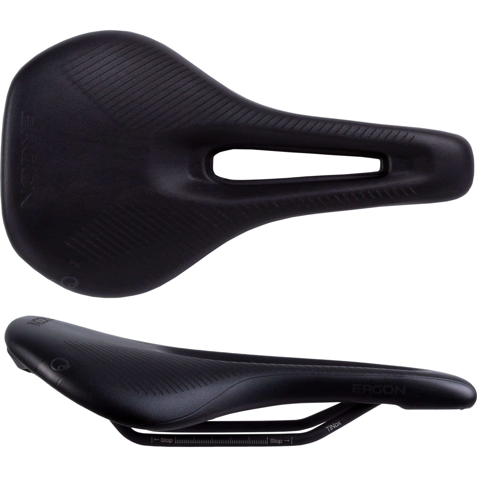 Ergon SR Pro Saddle - TiNnox Black Womens Medium/Large