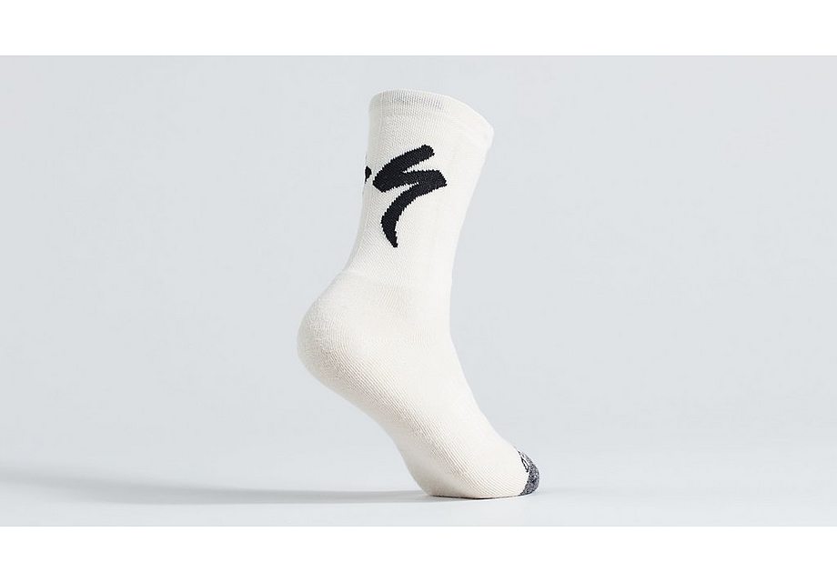 Specialized merino deep winter tall logo sock white mountains l