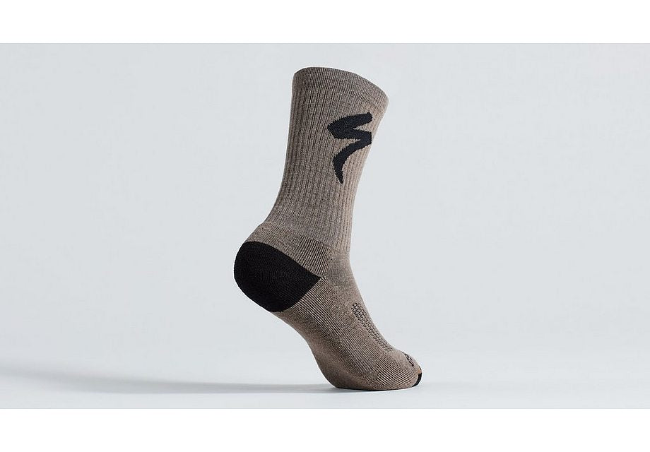 Specialized merino midweight tall logo sock gunmetal s