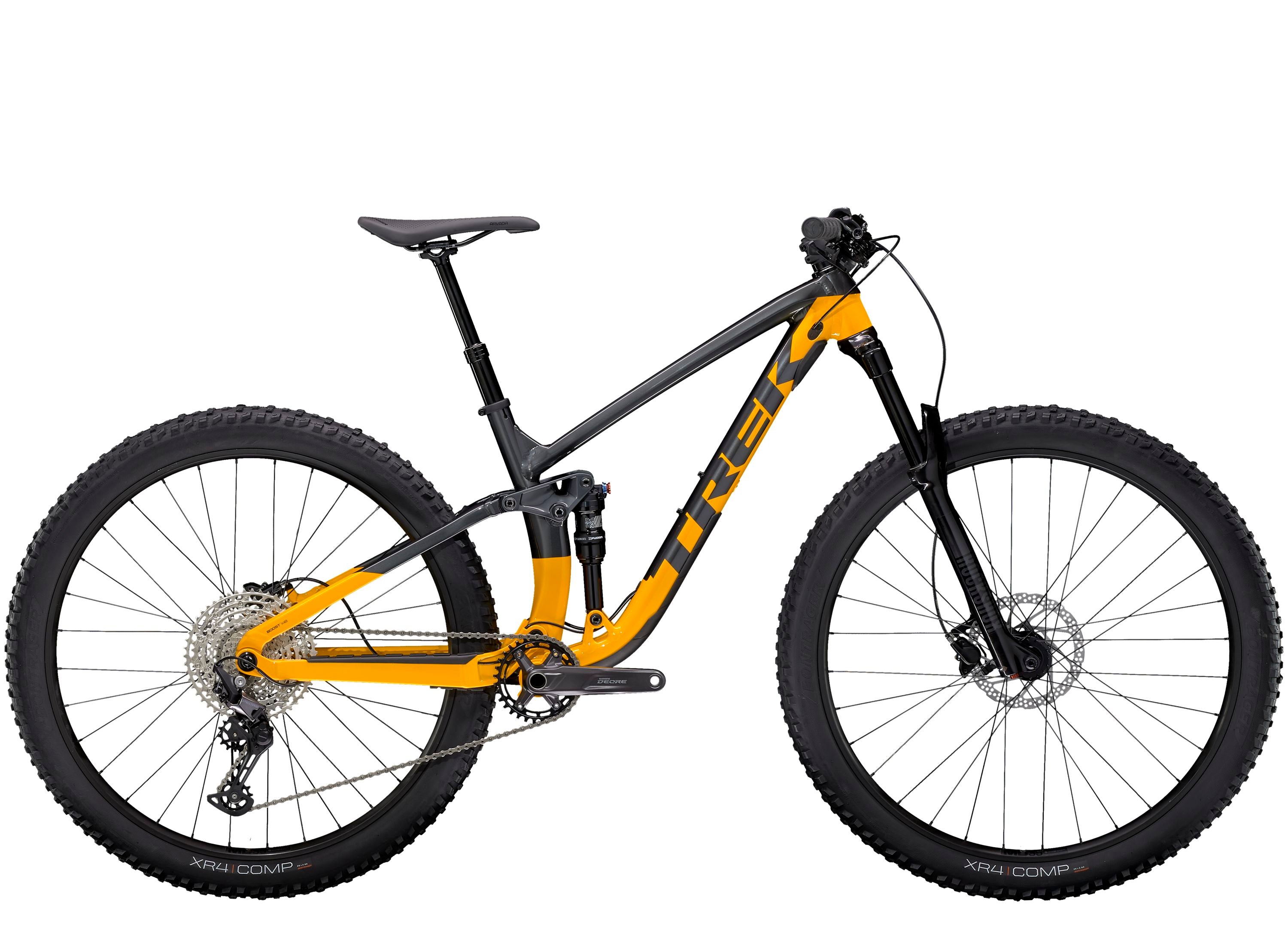 自転車本体 TREK FUEL EX 5 DEORE M 29 BK 2022 - 2023 Fuel EX 5 Deore ML 29 Lithium Grey/Marigold – Green Fleet Bicycle Shop