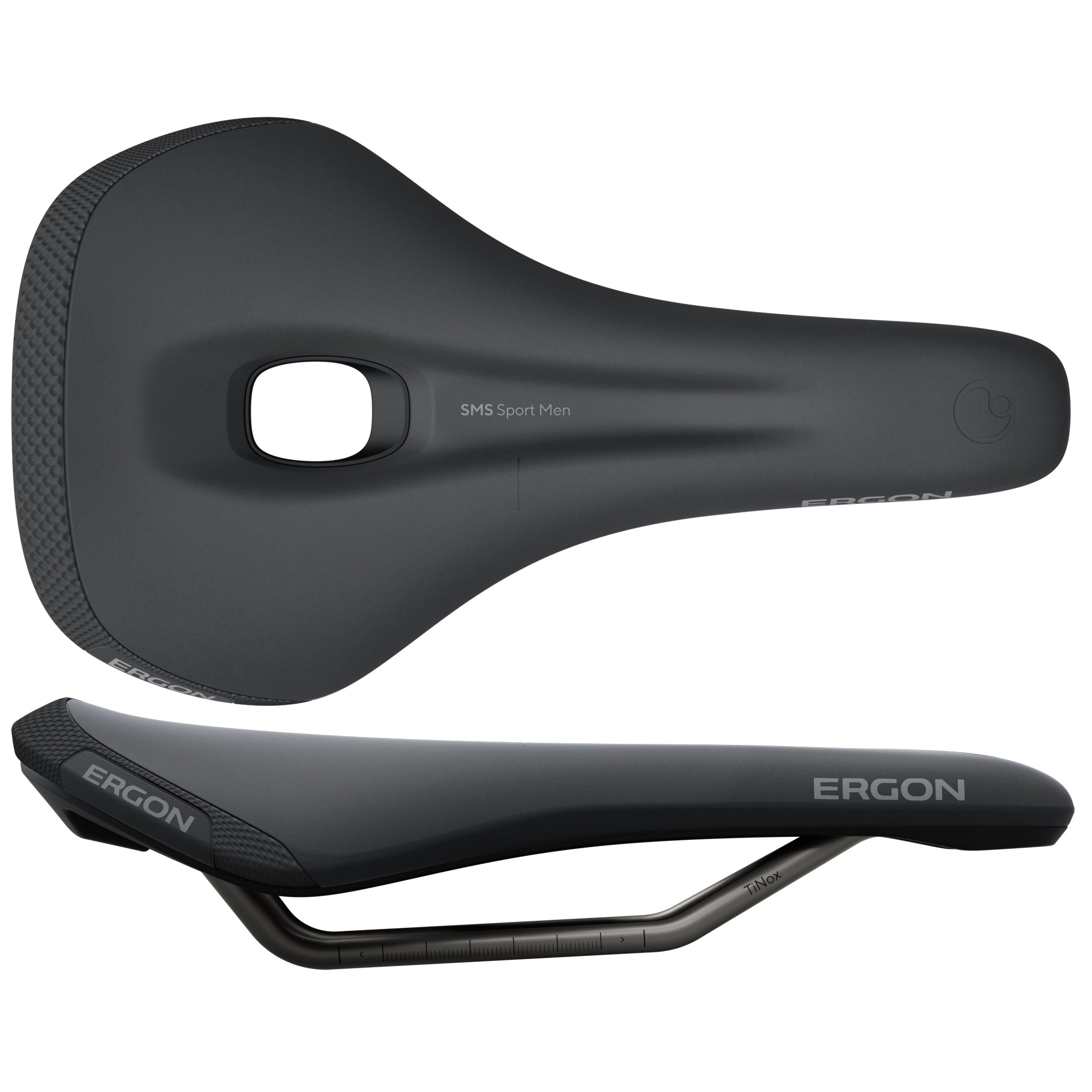 Ergon SMS Sport Saddle - TiNox XP Black Mens Small/Medium – Green